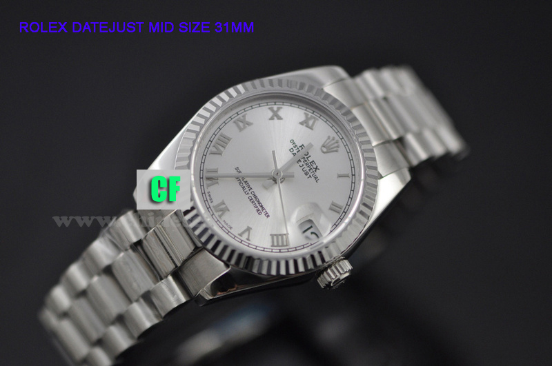 Rolex Datejust SS Silver Roman MID SIZE 31MM Watch